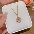 Four-Leaf Clover Pendant Necklace with Sparkling Detail